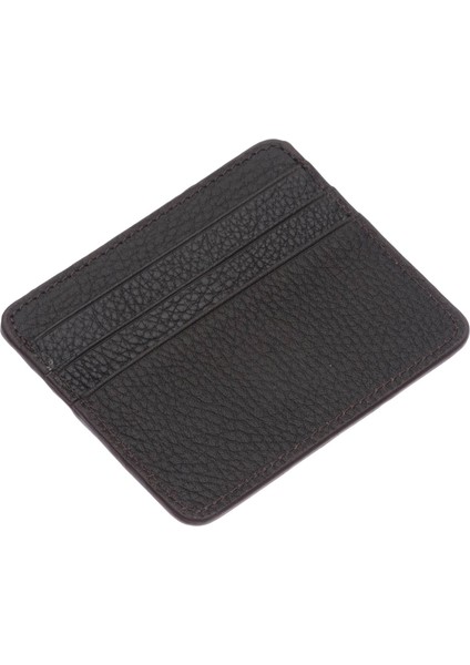 Unisex Süper Slim Para Bölmeli Hakiki Deri Ince Kartlık Cüzdan 6 Bölmeli - Kahverengi fırsatları