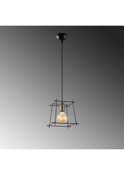 Coman Tekli Tel Sarkıt Avize Siyah, Modern Dekoratif Metal Lamba COMAN-11270 fırsatları