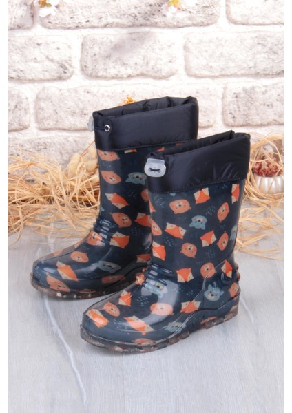 7061 Yogi Figürlü Içi Peluşlu Su Geçirmez Erkek Çocuk Kar Yağmur Çizmesi modelleri