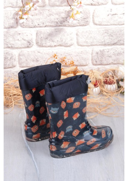 7061 Yogi Figürlü Içi Peluşlu Su Geçirmez Erkek Çocuk Kar Yağmur Çizmesi fırsatları