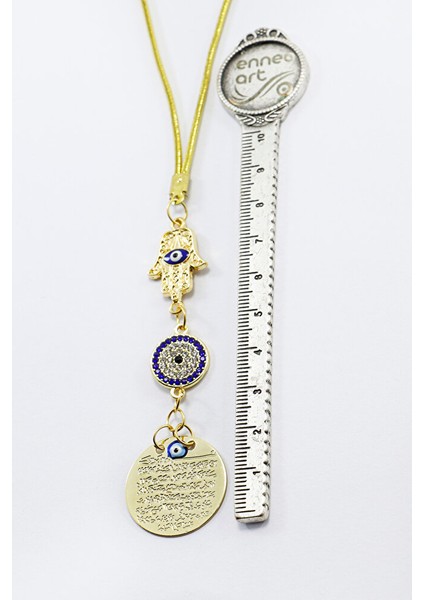 Parlak Taşlı Hamse Mineli Çiçekli Metal Ayetel Kürsi Dualı Dikiz Ayna Süsü, Yeni Araba Hediyesi modelleri