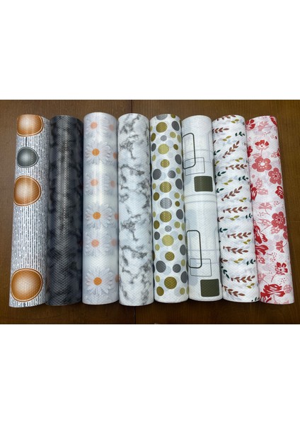 10 Metre x 45 cm Buz Dolabı Desenli Şeffaf Dolap Içi, Çekmece Raf Örtüsü Kaydırmaz