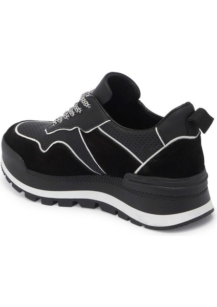 Siyah Hakiki Deri Kadın Sneaker - K24I1AY67120-W19