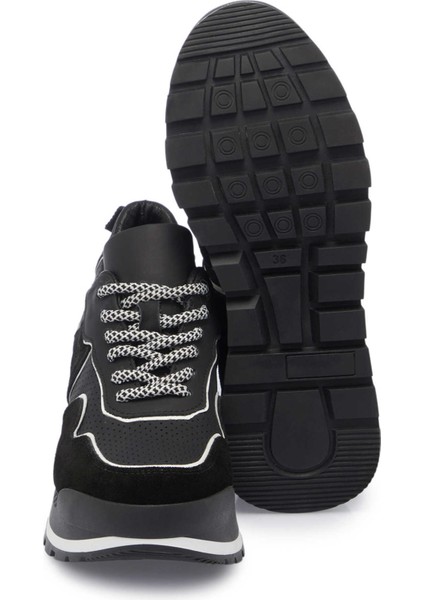 Siyah Hakiki Deri Kadın Sneaker - K24I1AY67120-W19