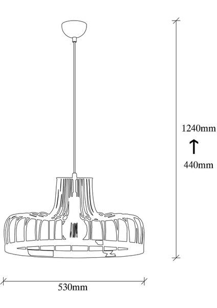 Beyso Tekli Tel Sarkıt Avize Siyah, Modern Dekoratif Metal Lamba BEYSOR-MR-769 fırsatları