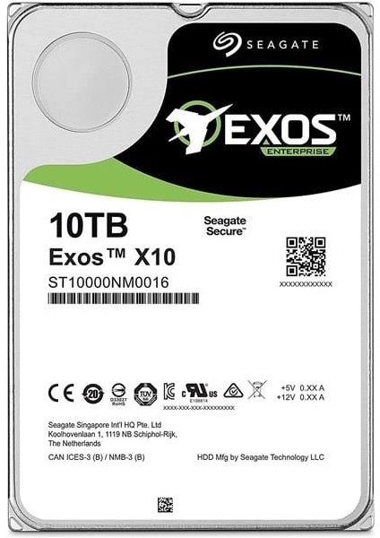 3.5" 10TB Exos ST10000NM0016 7200 Rpm 256MB Sata-3 Nas ve Güvenlik Diski