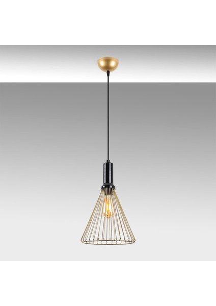 Dear Tekli Tel Sarkıt Avize Parlak Gold, Modern Dekoratif Metal Lamba DEAR-11211 modelleri