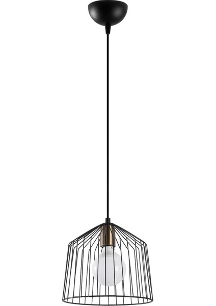 Cat Tekli Tel Sarkıt Avize Siyah, Modern Dekoratif Metal Lamba CAT-12045