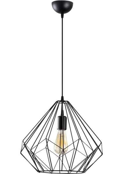 Diamond Tekli Tel Sarkıt Avize Siyah, Modern Dekoratif Metal Lamba DIAMOND-L-703 fiyatları