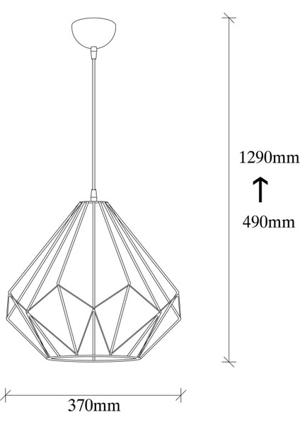 Diamond Tekli Tel Sarkıt Avize Siyah, Modern Dekoratif Metal Lamba DIAMOND-L-703 modelleri