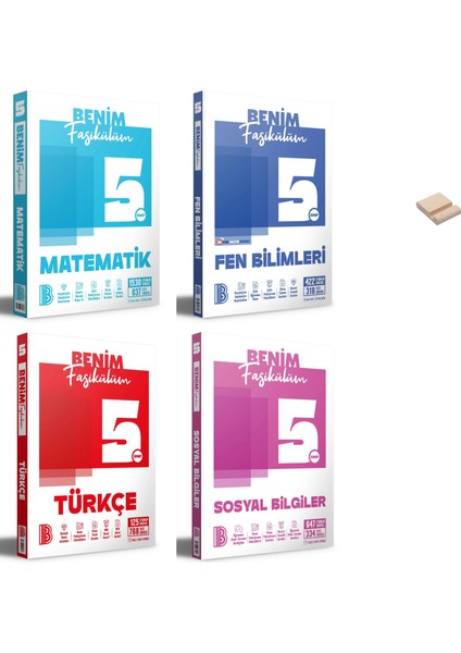 5. Sınıf Benim Fasikülüm Matematik Fen Türkçe ve Sosyal 4lü Set + Telefon Standı