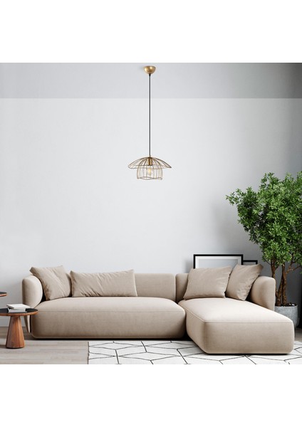 Mantar Küçük Tekli Tel Sarkıt Avize Gold, Sarkıt Lamba Aydınlatma MANTAR-6503-S fırsatları