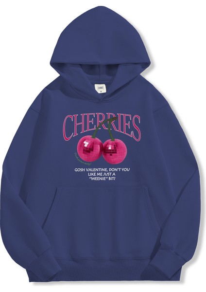 Unisex Sweatshirt Oversize Hoodie Cherries Valentine fırsatları