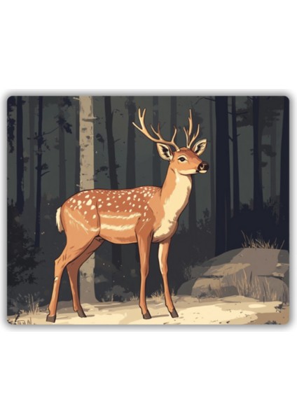 Sevimli Geyik Baskılı Mouse Pad 18X22 cm