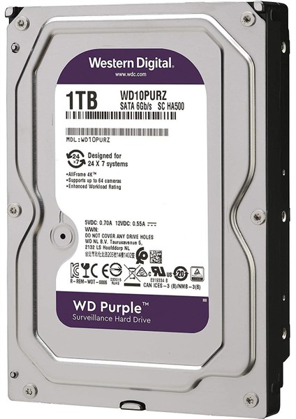 3,5" 1tb 5400RPM Sata3 64MB WD10PURZ Güvenlik fiyatları