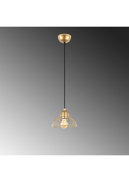 Dopo Tekli Tel Sarkıt Avize Parlak Gold, Modern Dekoratif Metal Başlık Lamba DOPO-12095 indirimleri