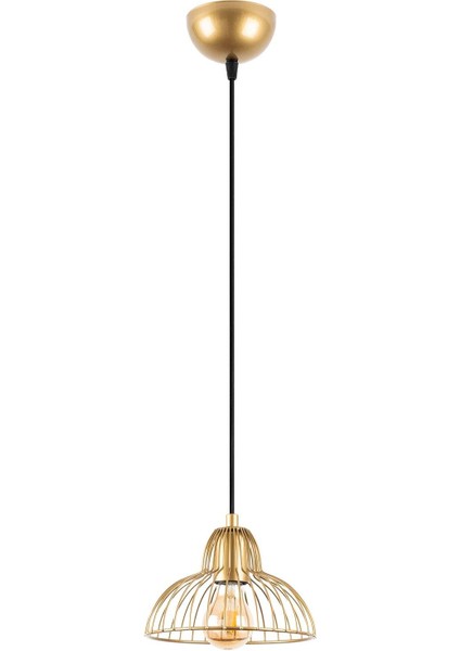 Dopo Tekli Tel Sarkıt Avize Parlak Gold, Modern Dekoratif Metal Başlık Lamba DOPO-12095