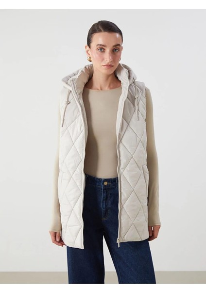 Kapüşonlu Kapitone Kadın Şişme Yelek (W5)