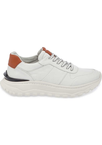 Beyaz Hakiki Deri Erkek Sneaker - E24I1AY56621-A26