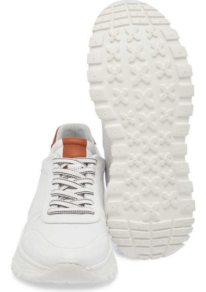 Beyaz Hakiki Deri Erkek Sneaker - E24I1AY56621-A26