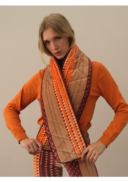 Kadın Oranj Esnek Dokulu Oversize Mont indirimleri