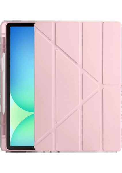 iPad Pro 13 (2024) Kılıf Kalemlikli Hugo Tablet Kılıfı - Rose Gold modelleri