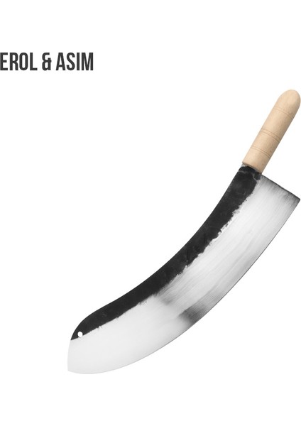 Ahşap Saplı Karbon Çelik Zırh 35 cm