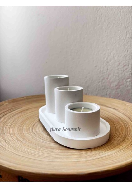 3'lü Dekoratif Silindir Set Tealight Mum fiyatları