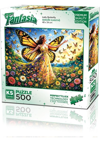Lady Butterfly 500 Parça Puzzle
