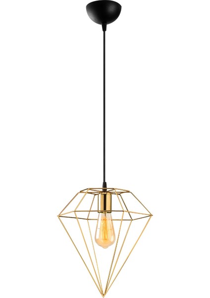 Elmas Tekli Tel Sarkıt Avize Gold Kaplama, Modern Dekoratif Metal Lamba ELMAS-6287 fiyatları
