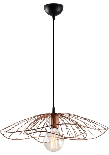 Mantar Tekli Tel Sarkıt Avize Mat Bakır, Sarkıt Lamba Aydınlatma MANTAR-6501