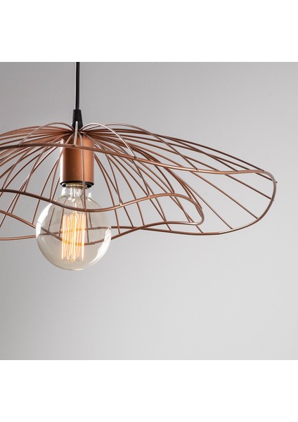 Mantar Tekli Tel Sarkıt Avize Mat Bakır, Sarkıt Lamba Aydınlatma MANTAR-6501 modelleri
