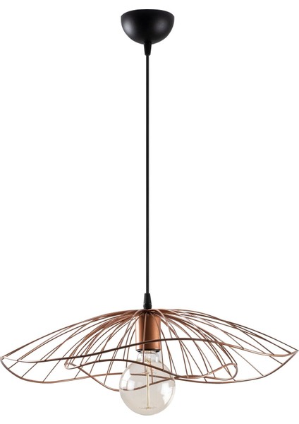 Mantar Tekli Tel Sarkıt Avize Mat Bakır, Sarkıt Lamba Aydınlatma MANTAR-6501 fırsatları