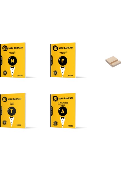 Lgs 8. Sınıf Uzman Matematik Fen Türkçe Inkılap Soru Bankası 4lü Set + Telefon Standı