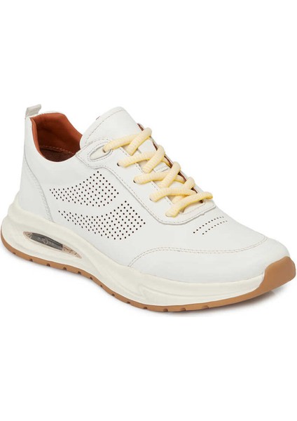 Beyaz Hakiki Deri Erkek Sneaker - E24I1AY56618-A26 indirimleri