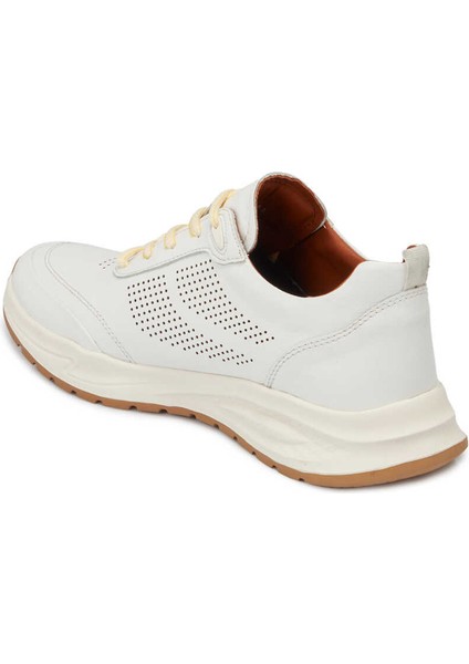 Beyaz Hakiki Deri Erkek Sneaker - E24I1AY56618-A26