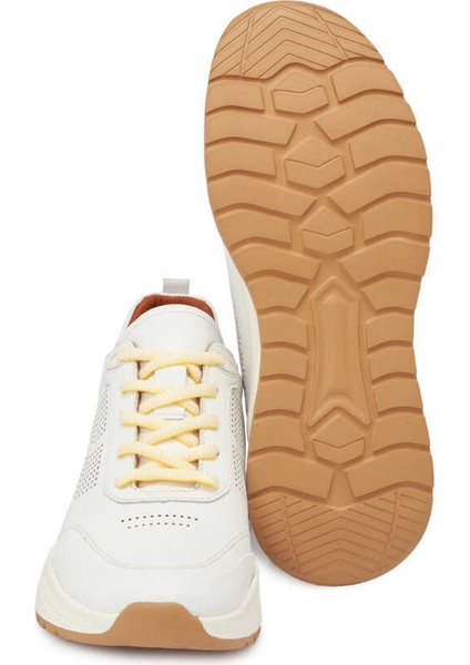Beyaz Hakiki Deri Erkek Sneaker - E24I1AY56618-A26