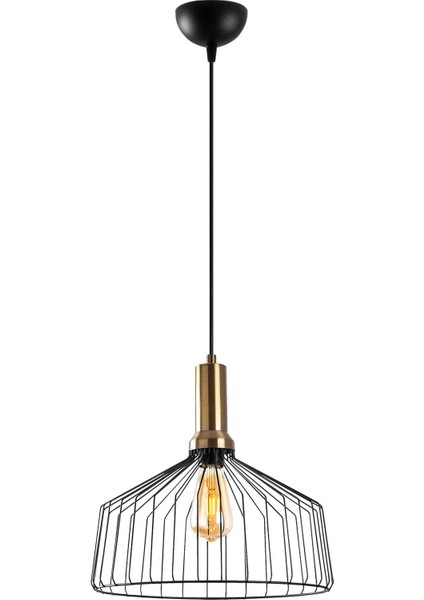 Dear Tekli Tel Sarkıt Avize Siyah, Modern Dekoratif Metal Lamba DEAR-11200 fırsatları