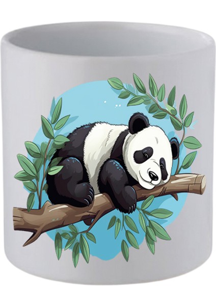 Daldaki Pandalı Kulpsuz Kupa Bardak Doğum Günü Hediyeleri - Seramik Kahve, Su Hediyelik Bardağı