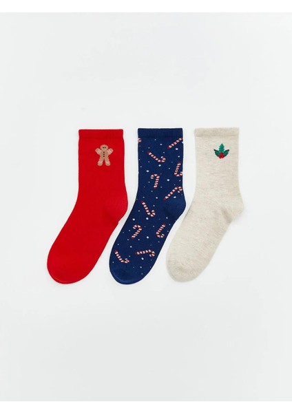Yılbaşı Temalı Kadın Soket Çorap 3'lü (W5) fiyatları