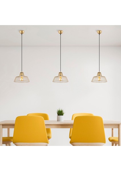 Hakcu Tekli Tel Sarkıt Avize Parlak Gold, Modern Dekoratif Metal Lamba HAKCU-11955 modelleri