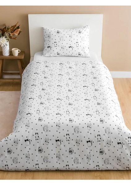 Kedi Baskılı Tek Kişilik Nevresim Seti (W5) fiyatları