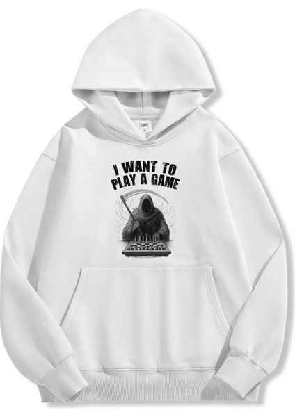 Unisex Sweatshirt Oversize Hoodie I Want To Play A Game fırsatları