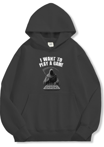 Unisex Sweatshirt Oversize Hoodie I Want To Play A Game fırsatları