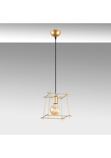 Coman Tekli Tel Sarkıt Avize Parlak Gold, Modern Dekoratif Metal Lamba COMAN-11271 modelleri
