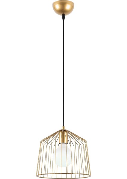 Cat Tekli Tel Sarkıt Avize Parlak Gold, Modern Dekoratif Metal Lamba CAT-12060