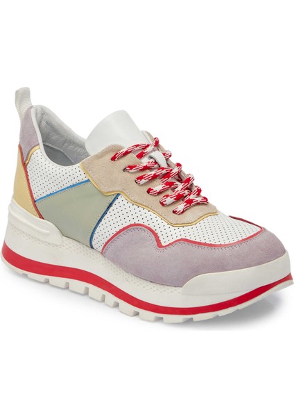 Lila Hakiki Deri Kadın Sneaker - K24I1AY67120-U1X