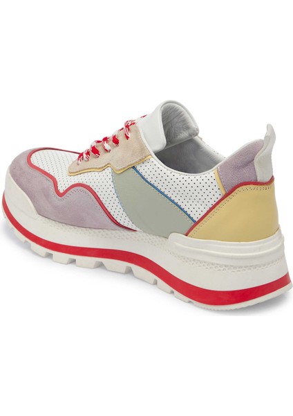 Lila Hakiki Deri Kadın Sneaker - K24I1AY67120-U1X