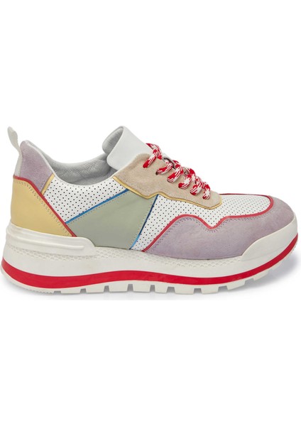 Lila Hakiki Deri Kadın Sneaker - K24I1AY67120-U1X