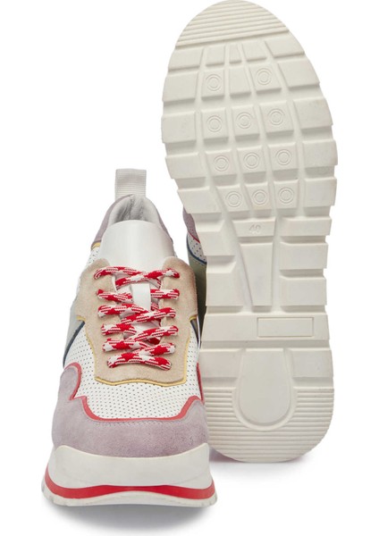 Lila Hakiki Deri Kadın Sneaker - K24I1AY67120-U1X